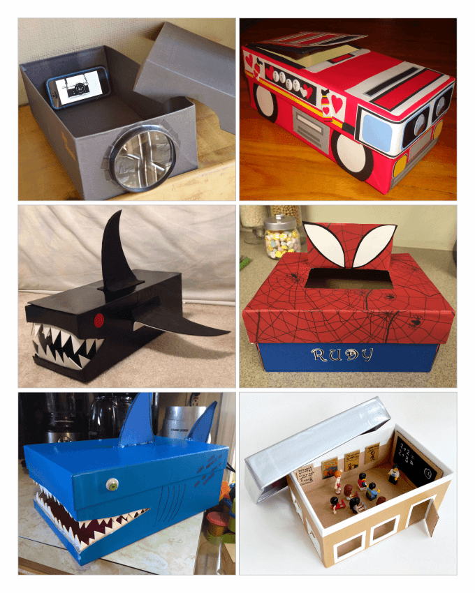 ایده های خلاقانه کودکان از جعبه های کفش