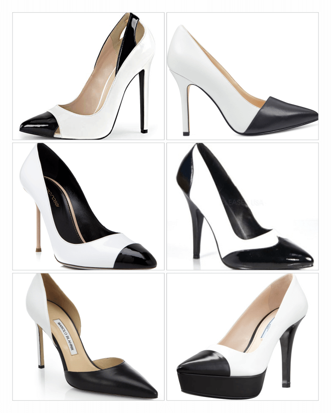 کفش های زنانه سیاه و سفید